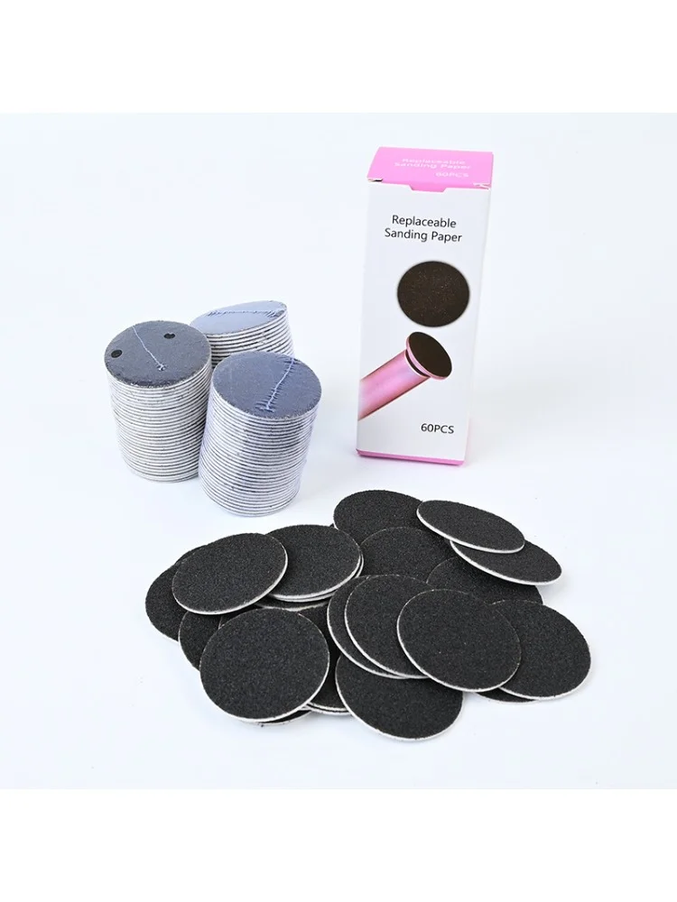 Nail File Sanding Paper TP43mm 60pcs/Box Nail File Cuticle Callus Replaceable Sanding Paper Professional Pedicure Foot Dead Skin Sandpaper for Electric