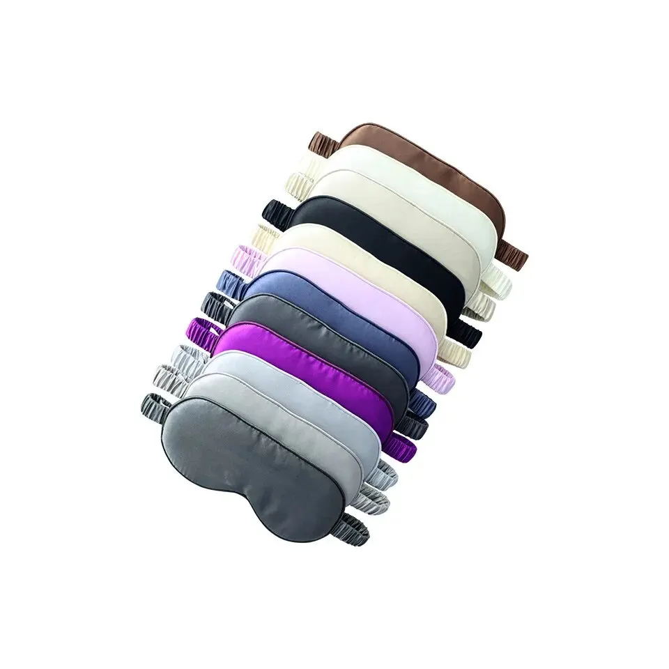 Double-sided Imitation Silk Eye Mask Breathable Sleep Light-blocking Eye Mask Amazon Multi-color Gift Wrap Sleeping Eye Mask 2