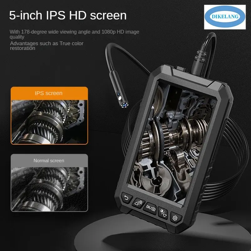 Multi-functional 5 Inch IPS HD Screen Borescope with Industrial Pipe Inspection and Engine Automotive Repair32G Memory Card Free