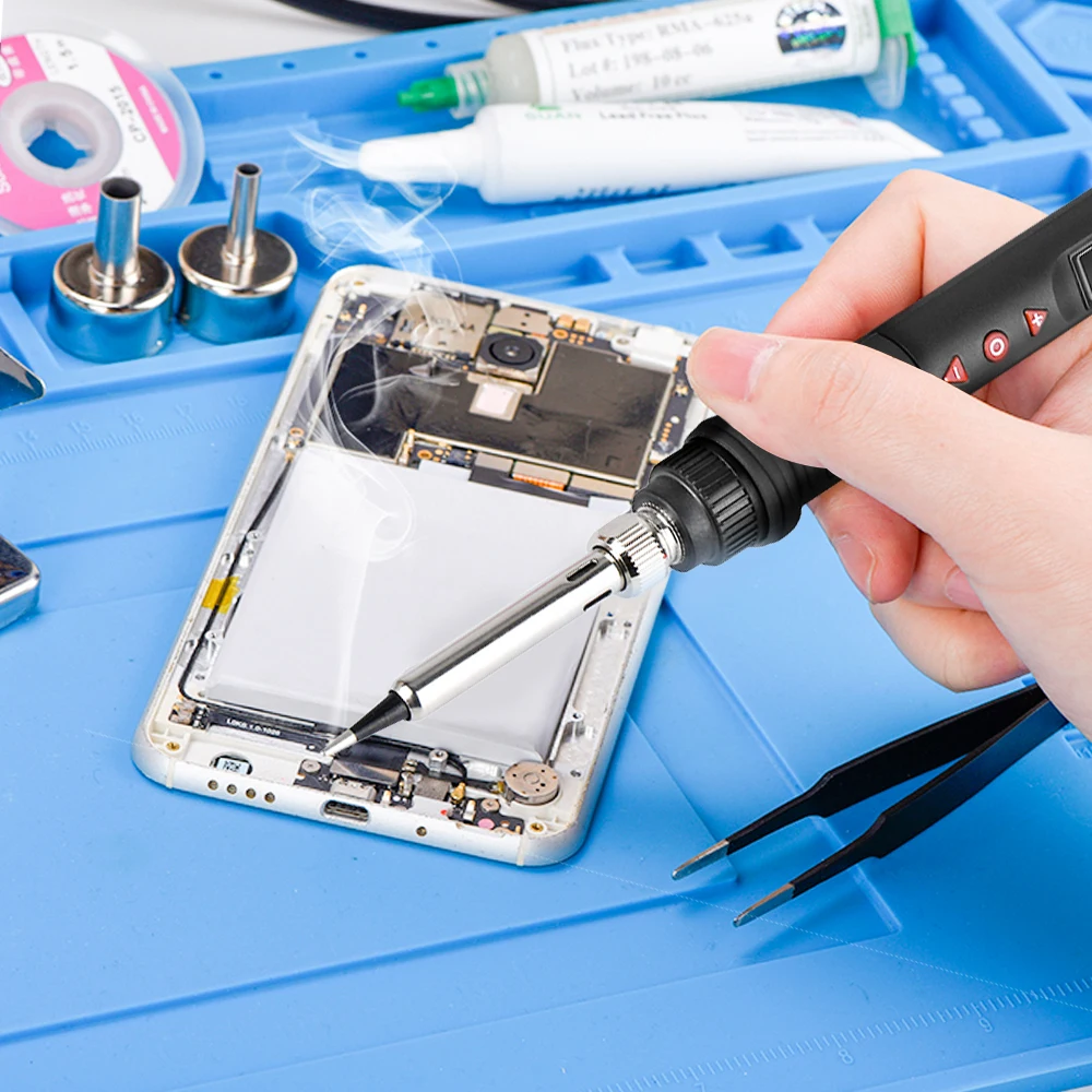 JCD 908U Digital Soldering Iron Set Kit 80W with Switch Adjustable Temperature LCD 220V/110V Welding Repair Tools Ceramic Heater soldering iron kit soldering iron set soldering iron