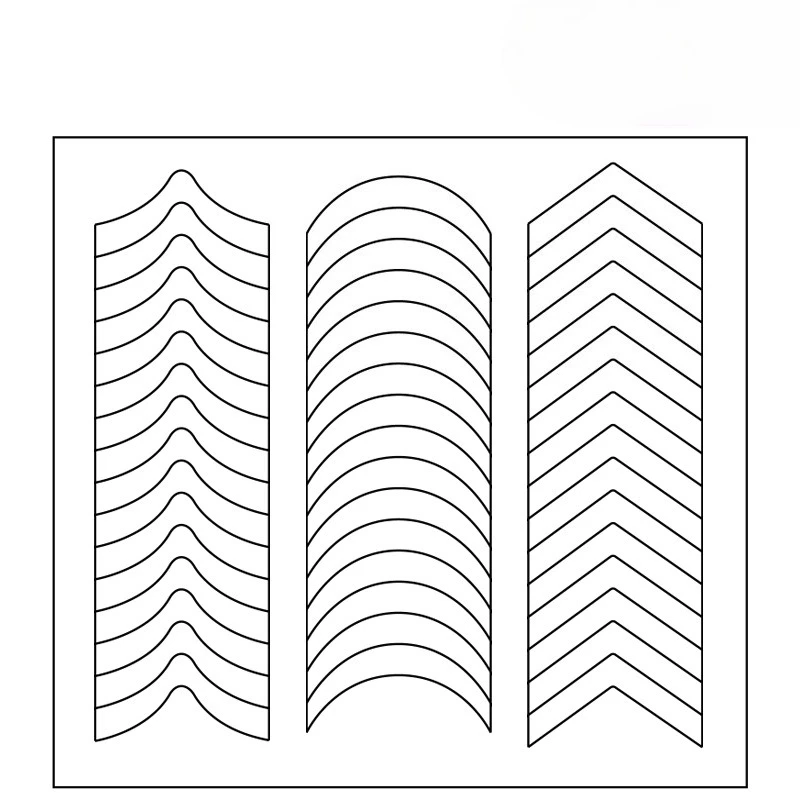 100PCS 스마일 라인 프렌치 네일 아트 스티커 화이트 셀프 접착 네일 스트립 DIY 네일 장식 템플릿 도구