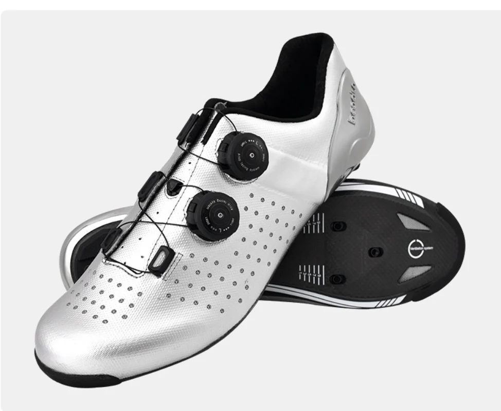 Fashion Cycling Sneaker Carbon Fiber Sole Cycling Shoes Cleat Shoes Men Breathable Racing Road Biking Footwears MTB