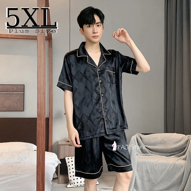 Short Silk Pajama Set for Men