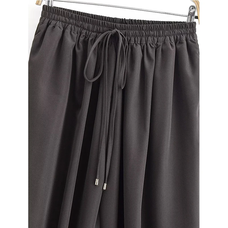 Fashion Bow Tied Lantern Pants For Women Elastic High Waist Long Trousers 2025 Autumn Lady High Street Chic Pants ﻿