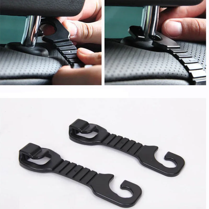 

Car Seat Headrest Hooks Auto Back Seat Headrest Hanger Holder for Handbags Purses Grocery Bags Cloth Backpack Vehicle Bracket