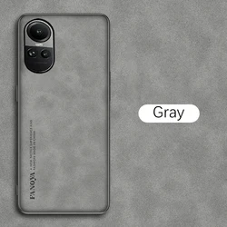 Luxury Matte Leather Protective Case - Premium Back Cover Shell Protection for Reno10 Pro 5G (Gray)