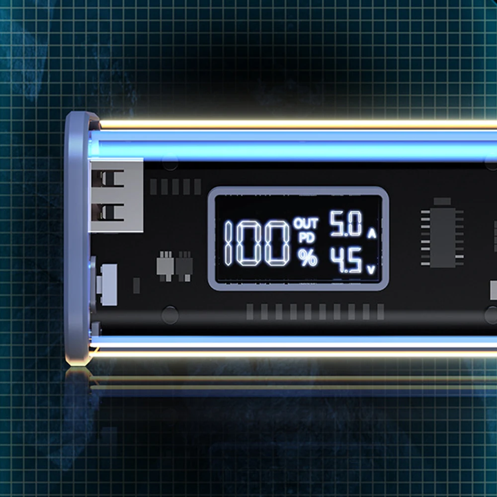 18650 폴리머 20000mA 배터리 충전 전원 은행 상자 22.5W PD 고속 충전 케이스 DIY 키트 모바일 전원 공급 장치 쉘 8 섹션