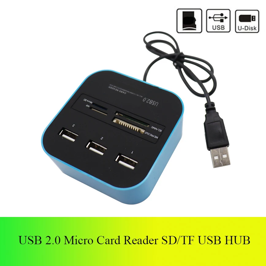 Hub USB 3.0 3 Ports avec Lecteur de Carte SD Micro SD MS M2 Multi
