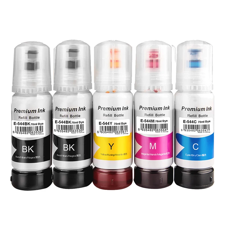 Shincolor 5pk 544 Refill Ink Bottles Compatible For Epson 544 Ecotank