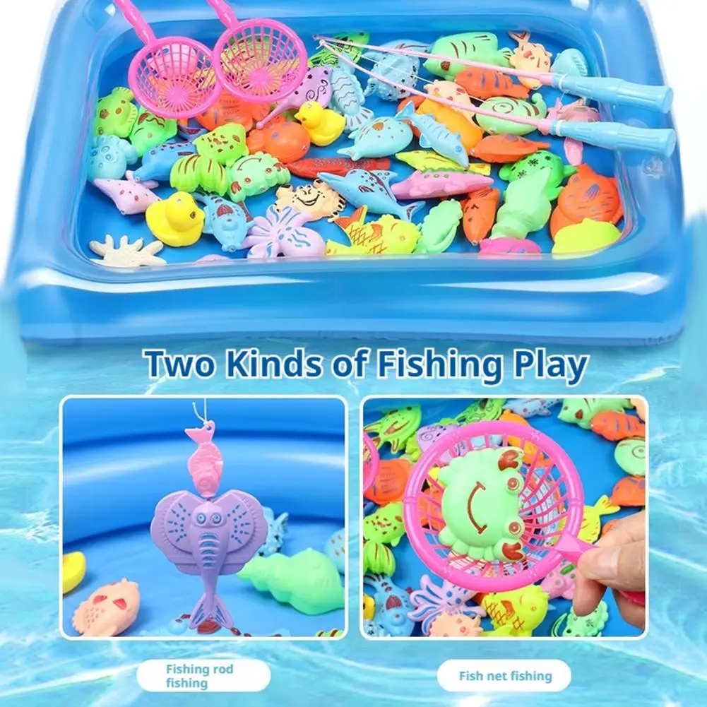 Kids Fishing Toy Set Play Water Toys for Kids Magnetic Rod and Fish Indoor Outdoor Leisure Entertainment Games for Children Toy - 2
