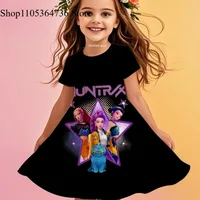 Robe d'été pour filles Kpop Demon Hunters, tenue de plage décontractée pour enfants, motif dessin animé, princesse, chemise de nuit 1