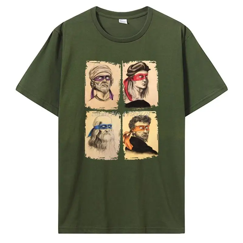 Men's Mutant Turtle Graphic Tee - Humorous Cotton Short Sleeve T-Shirt