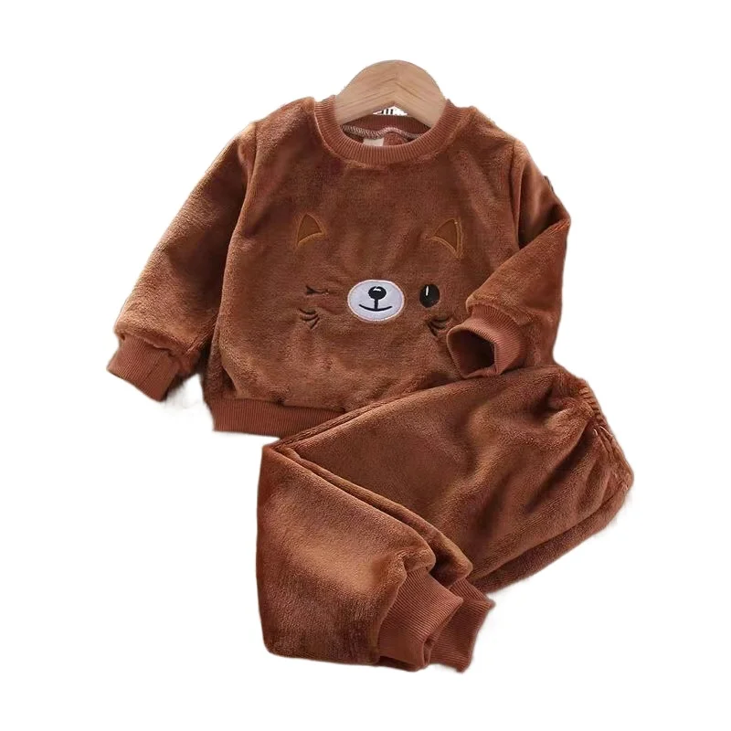

Solid Casual Winter Fall Baby Girls Boys Outfits Tracksuit Soft Cotton Basic Long Sleeve Sweatshirt+Pants 2Pcs Kids Clothing Set