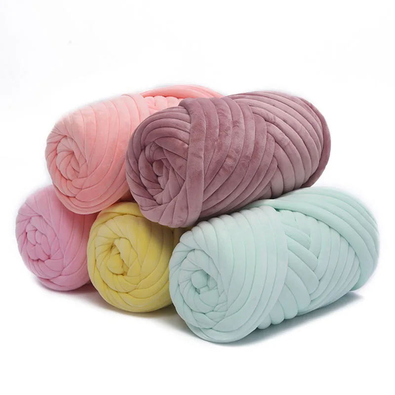 1000g Super Velvet Chunky Yarn Thick Bulky Giant Thread White Bag For Hand Knitting DIY Arm Soft Big Blanket Carpet Pet Bed자이언트얀 6