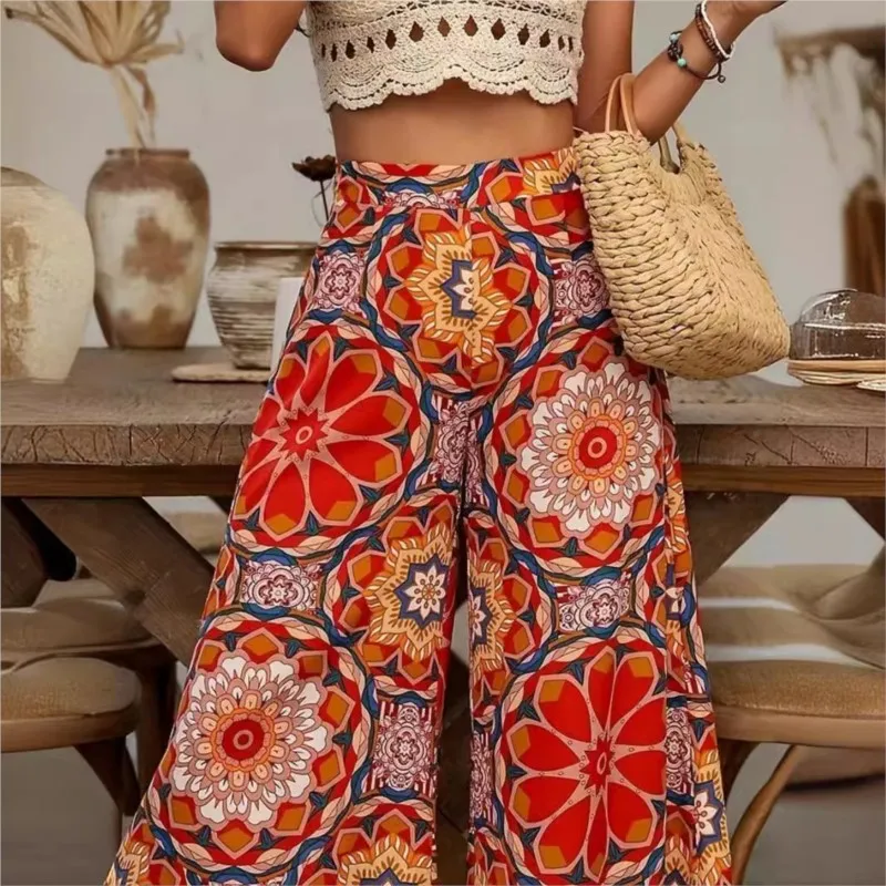 Loose Casual Boho Pants Elegant Women's Boho Long Pants Fall
