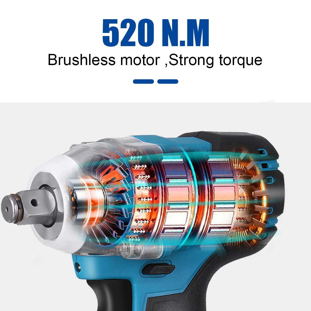 Drillpro 520NM Torque Brushless Electric Impact Wrench 1/2 inch Cordless  Wrench Screwdriver Power Tools For Makita 18V Battery - AliExpress