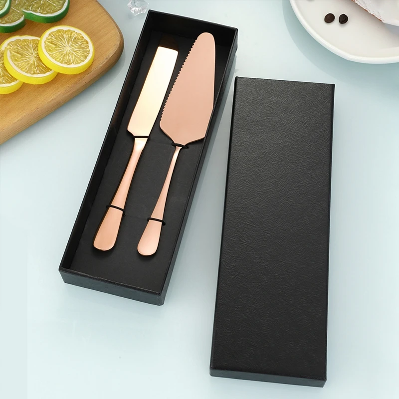 Knife and Server with Thickened Dining Stainless Steel Cutter Pie Spatula Birthday Anniversary Baking Tool Gift of 2
