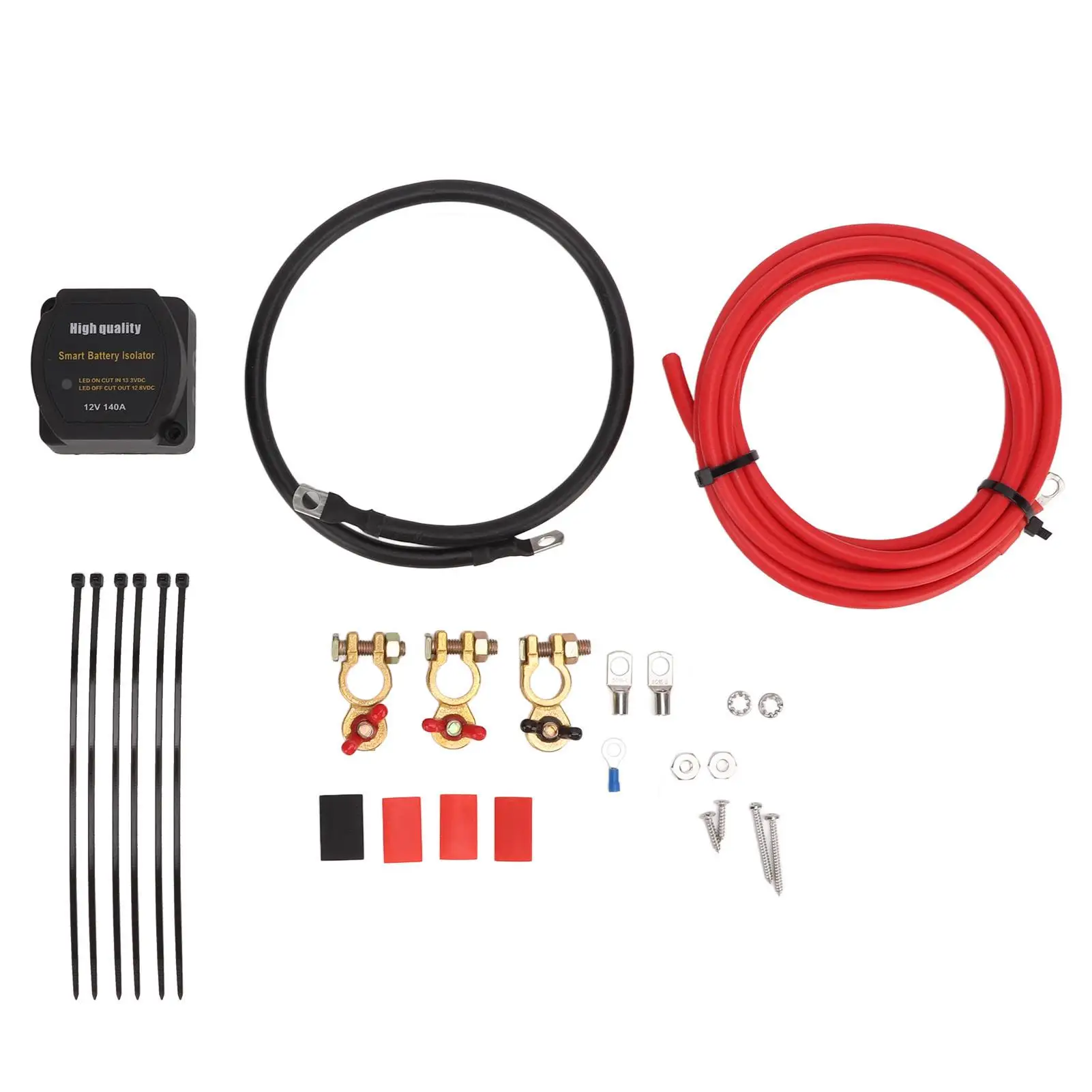 Dual Battery Isolator Kit Vibration Resistant Voltage Sensitive for relay Kit Low Power Consumption 140A for truck atv