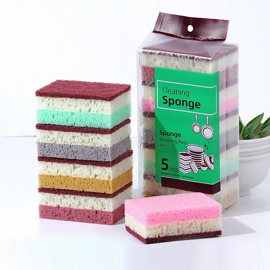 High Density Sponge Dishwashing Pad Non-Greasy Multi-Purpose Pot/Bowl Scrubber for Kitchen & Restaurant Cleaning Supplies