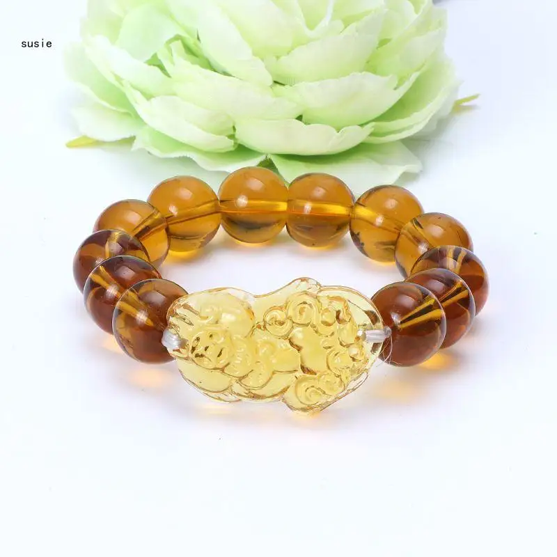 X7YA Attractive Wealth Citrine Stone Bracelet Luck Feng Shui Xiu Bracelet Gift 1