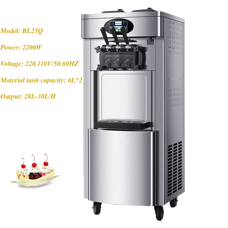 

Soft Ice Cream Machine For Dessert Shop Ice Cream Makers Stainless Steel Sweet Cones Freezing Equipment Vending Machine 220V