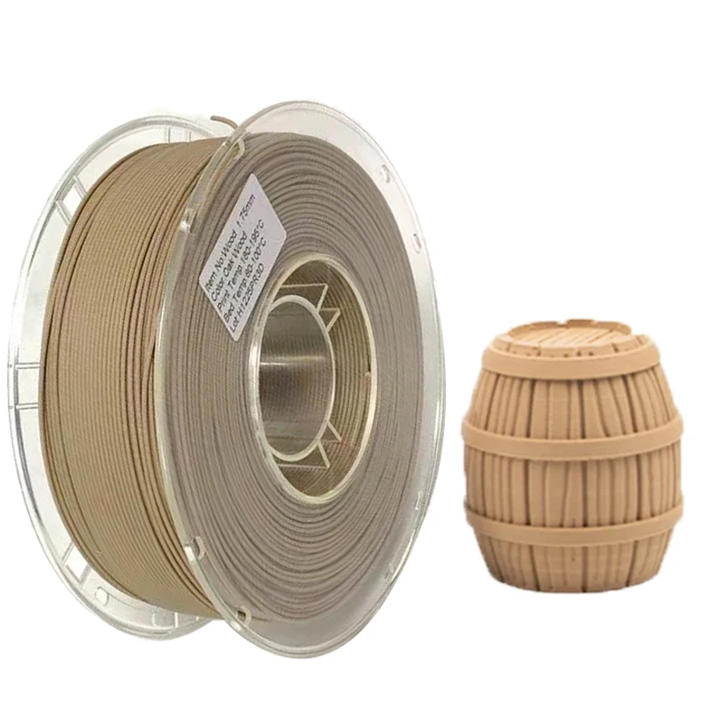 PLA 목재 3D 프린터 필라멘트, 목재 호두, 오크 우드, 체리 티크우드, 3D 인쇄 재료, 1.75mm, 1.75mm