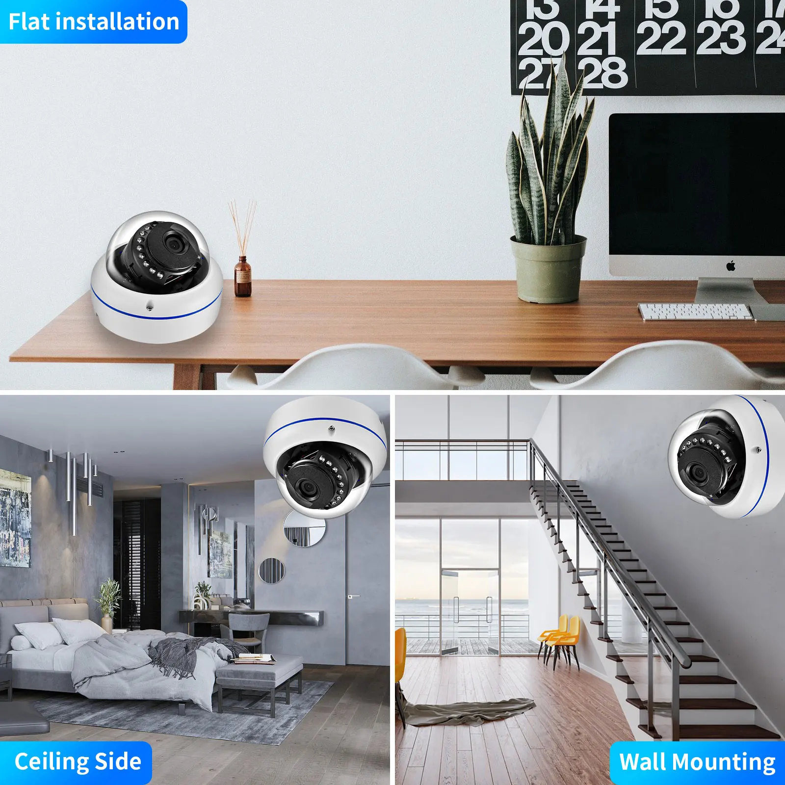 Gadinan AHD 보안 카메라 시스템 HD 5MP 1080P 금속 돔 방수 비디오 감시 세트 BNC 4채널 DVR 키트 2/4PCS 카메라