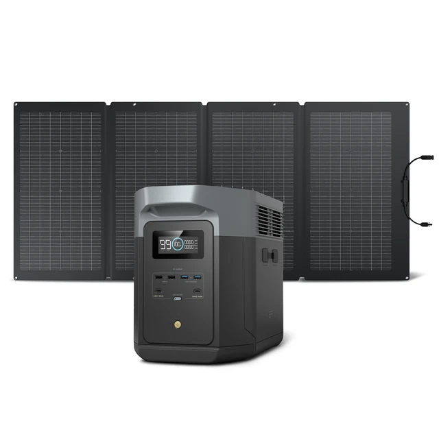 EcoFlow Tech DELTA 2 Max Power Station w/Solar Panel & Power Strip