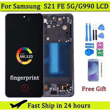 Display OLED per Samsung S21 FE 5G G990 G990B G990U G990B/DS G990E con Touch Screen e Cornice