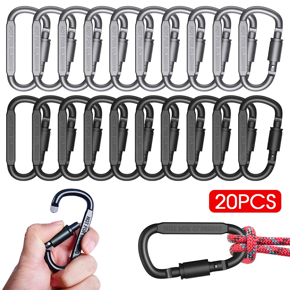 220PcsMiniCarabinerClipsAlluminumAlloyDringBuckleSpringSnap
