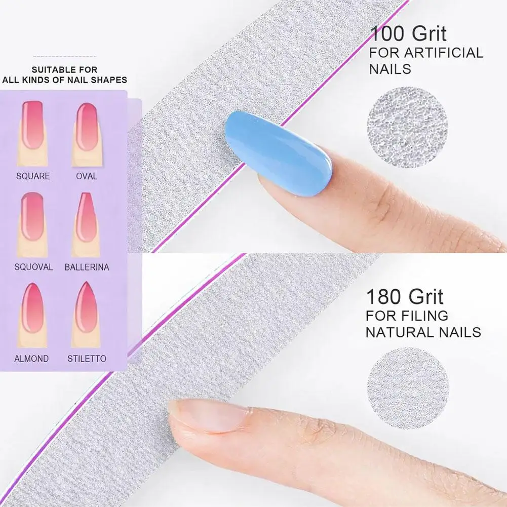 10pcs 네일 파일 초박형 샌딩 스트립 네일 파일 스트립 네일 트리밍 특수 폴리싱 스트립 100/180 러빙 스트립 네일 도구