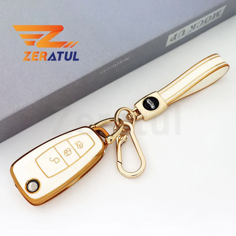 Auto Shell Fob Per Ford Focus C-Max S-Max Galaxy Mondeo Ranger Transit Tourneo Custom Tpu Car Folding Key Case Cover Bag