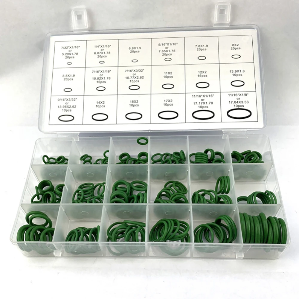 Rubber O Rings Sealing Gasket Rubber Washers Keycap O Rings Silicone O Rings Rubber Grommet Kit Rubber Grommet Rubber O-Ring Gasket 18 Sizes Sealing Ring Kit For Car A/C System R134a Air Conditioning Gasket Washer Set