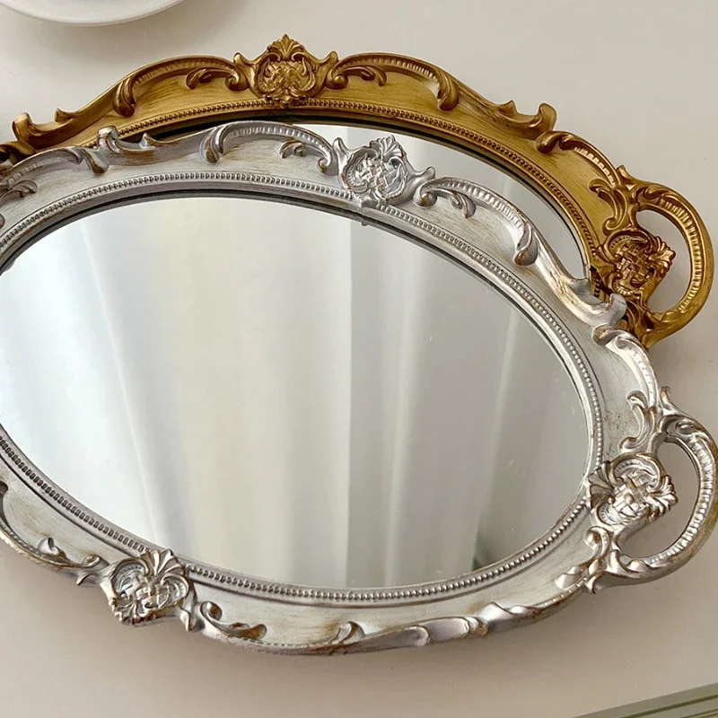 女性のためのヴィンテージスタイルのガラスミラー,絶妙な装飾