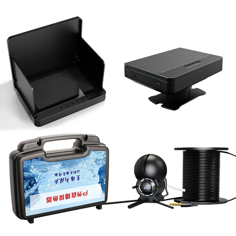 VZb100 % IPX8 Waterproof Fish Finder,Underwater, 220 &deg; Fishing Camera, 1080P IPS Screen, 9 Hours Endurance Night Vision, 5.0 in
