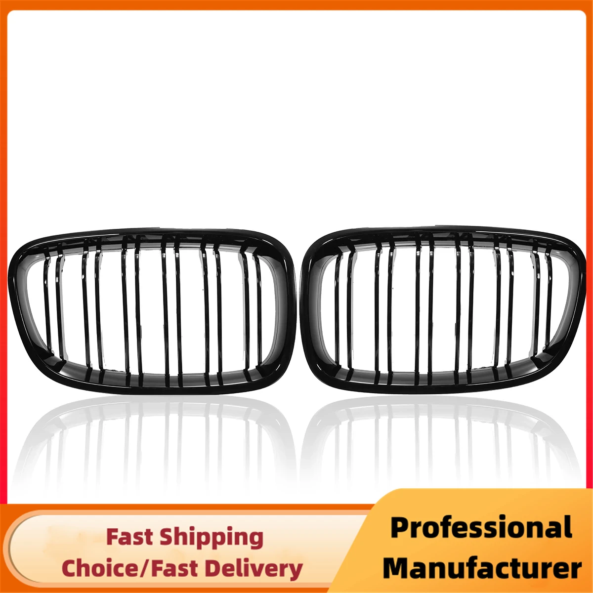 Close-up of Gloss Black Kidney Grille