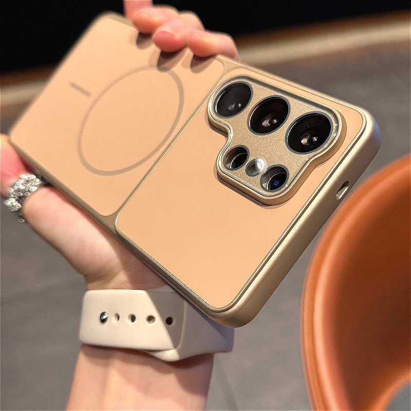 Silicone Magnetic Phone Case with Lens Protection and Magsafe Charging Compatibility