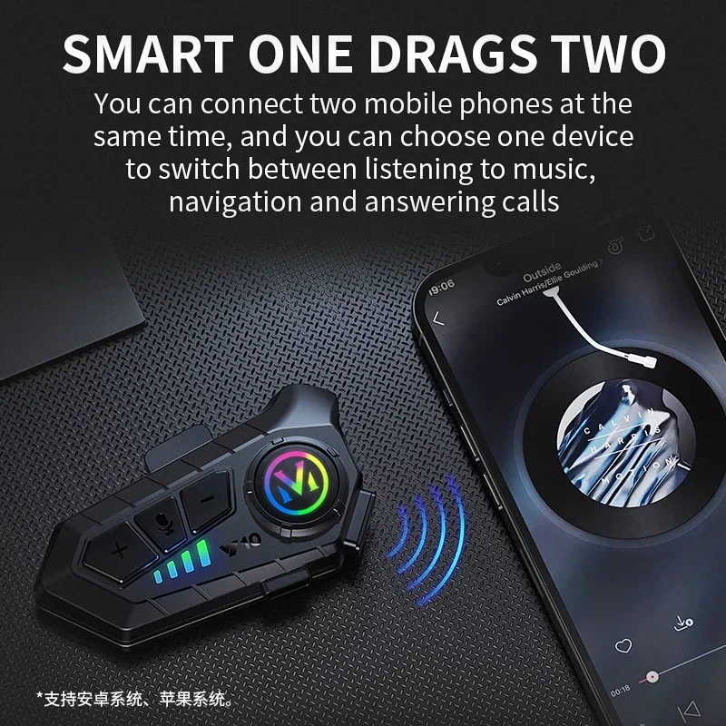 Auricolare Bluetooth Per Casco Moto Y10 - Impermeabile IPX6, Batteria 1000mAh, Per Guida Sicura - Foto 8