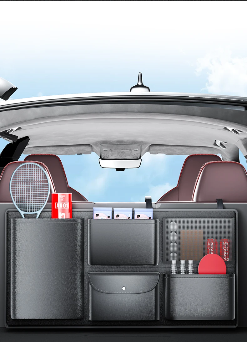 For Tesla All Model Y/3 &other brands Trunk PU Leather Storage Bag big Capacity
