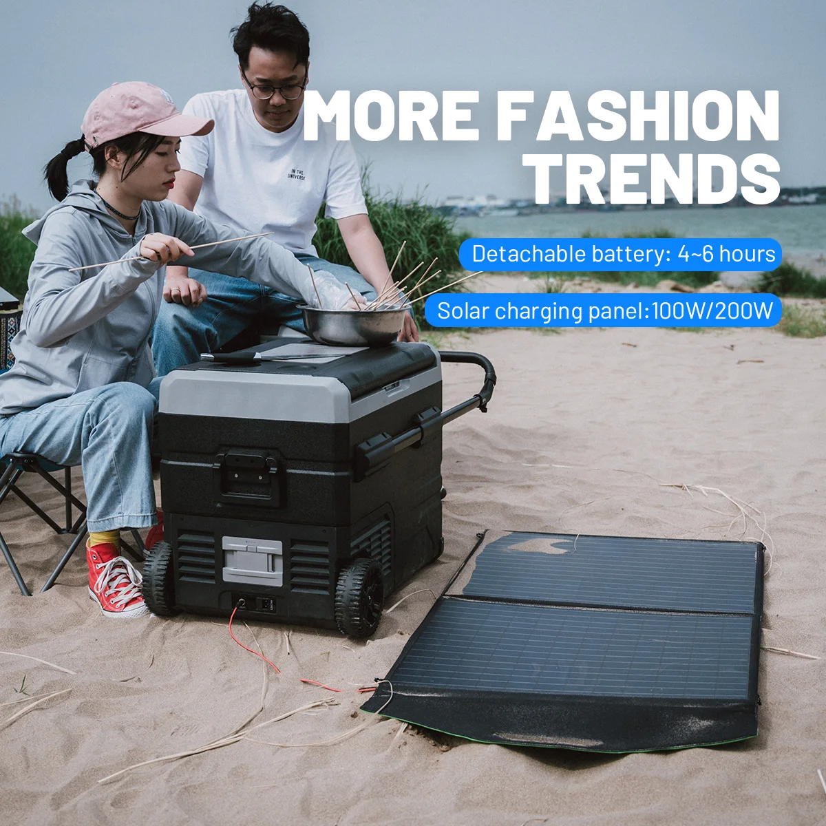 TWW35 12V solar power refrigerator mini deep fridge ac dc dual use camping car freezer dual use portable cooler 3