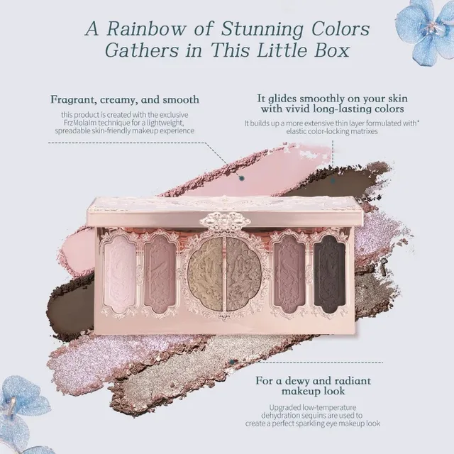 51788-6c206b.jpg Flower Knows Makeup Butterfly Cloud Collar Collection Embossed 6 Color Eyeshadow Palette Long Lasting Waterproof Gliter For Eyes