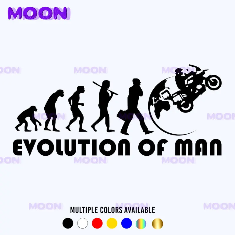 

Waterproof and Sunscreen PVC The Evolution of The Human Biker.Biker Funny Car Sticker Vinyl Decal Car Styling
