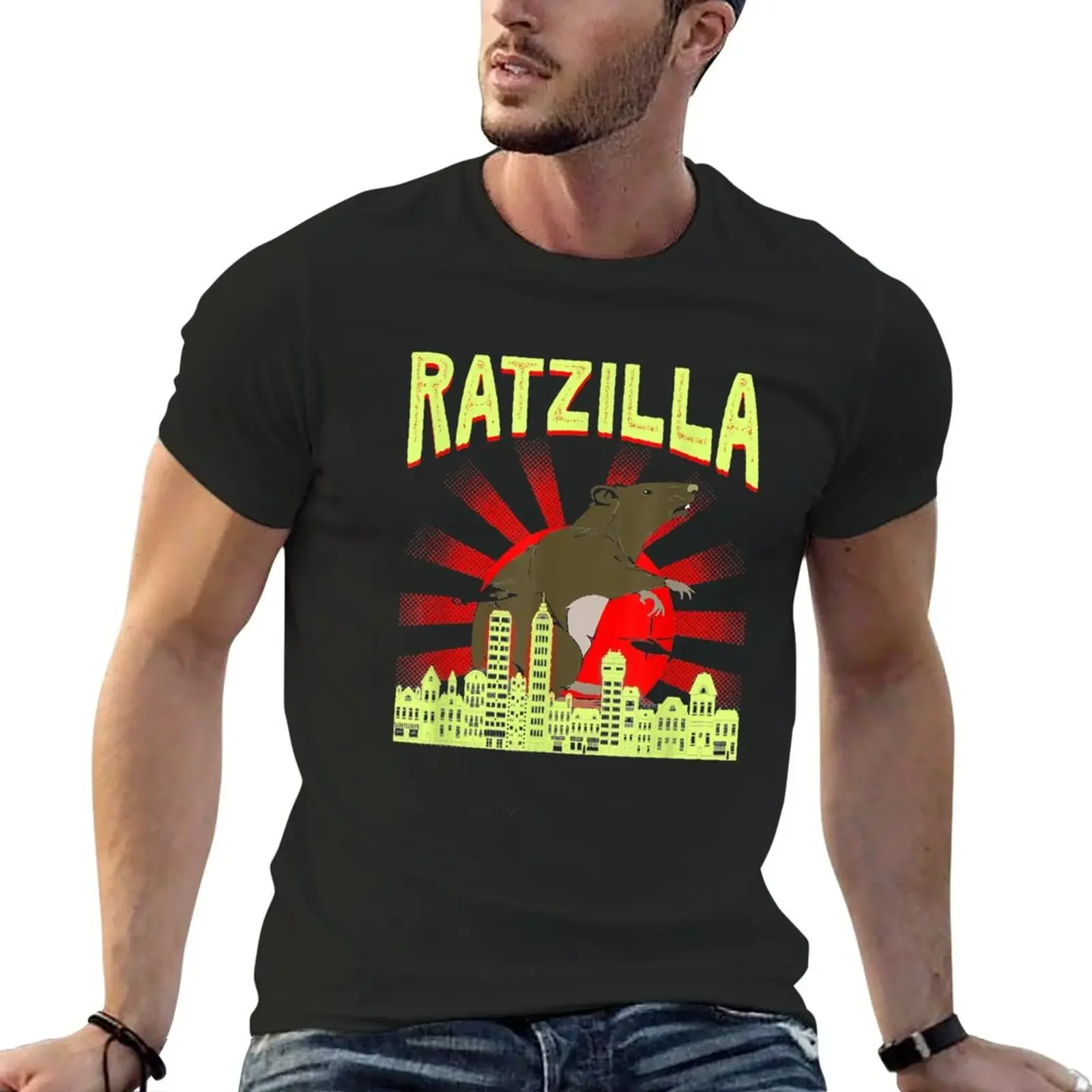 

Funny Ratzilla Rat Mouse Cute T-Shirt Short sleeve tee plain sports fans big and tall t shirts for men