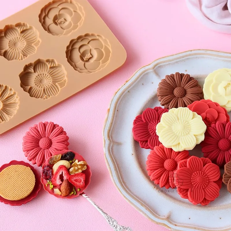 Tagliabiscotti 3D In Silicone Kitchen Craft – Forma Di Fiore, Sicuro E Facile Da Usare Per Bambini - 2