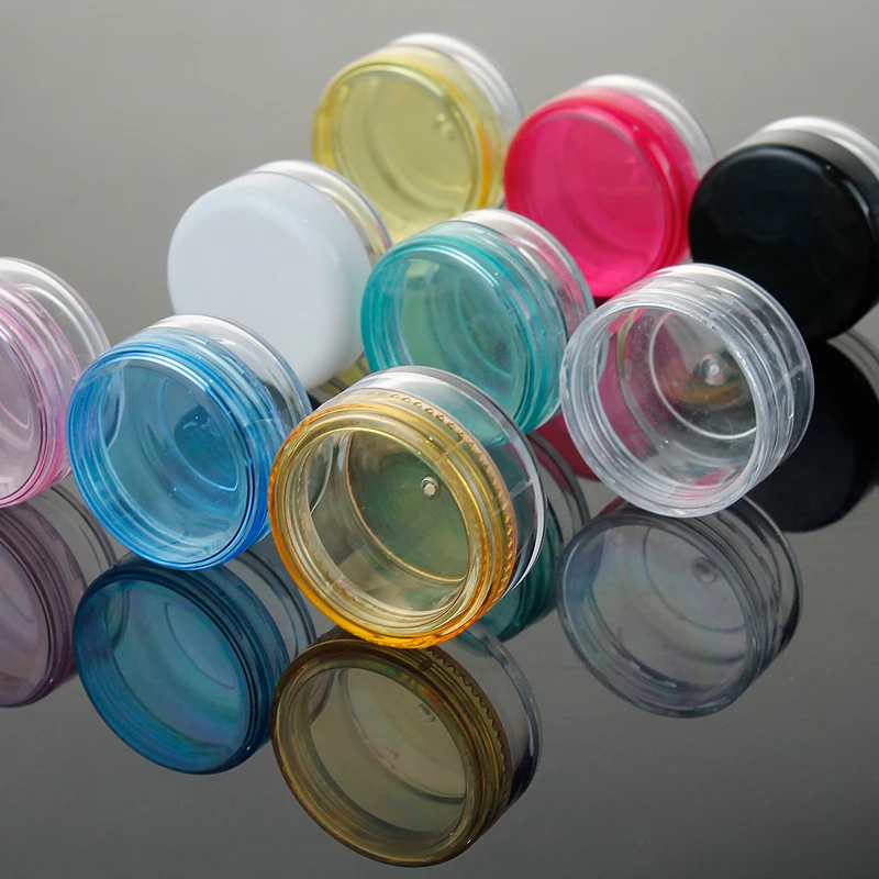 

70/105pcs 3g 3ml Empty Plastic Cosmetic Makeup Jar Pots Transparent Sample Bottles Eyeshadow Cream Lip Balm Container with Cap