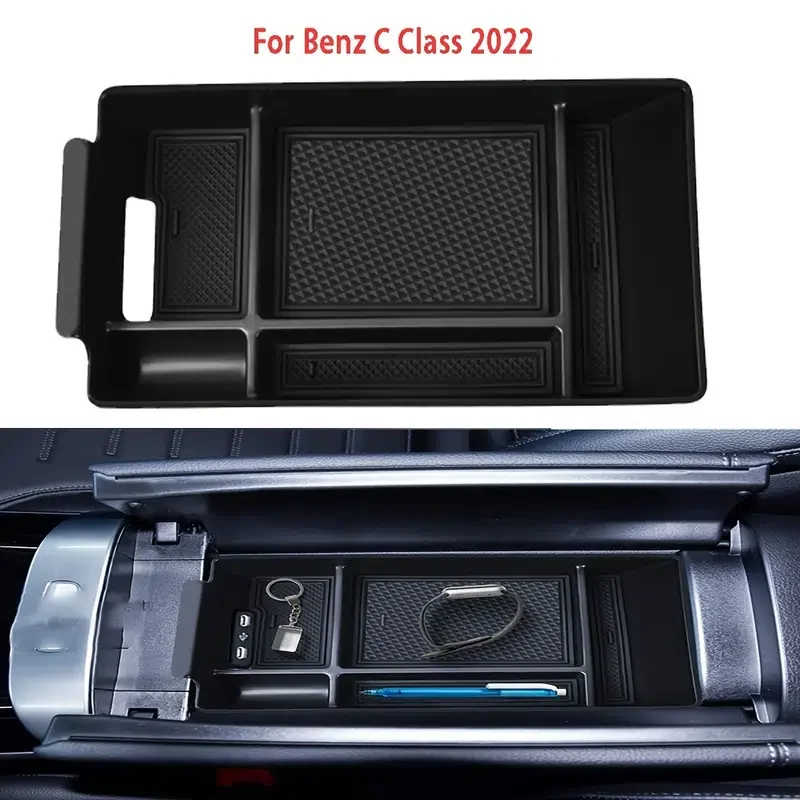

For 2022 C Class W206 Car Center Console Manager Inserted Into Tray Armrest Storage Box