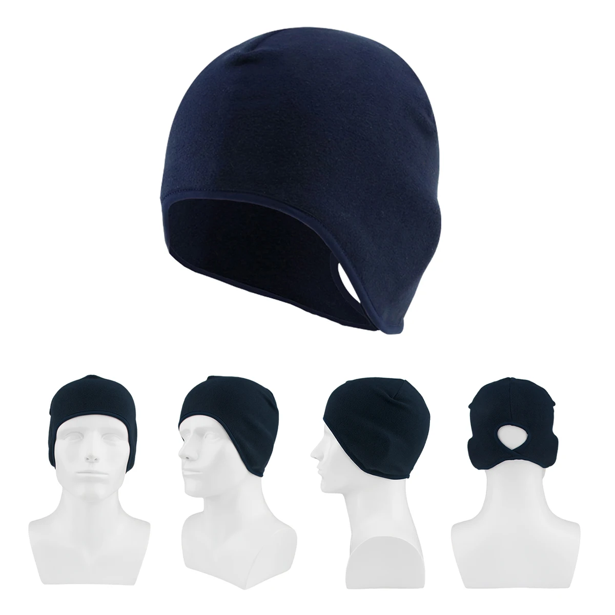 Classic Solid Color Coldproof Ski Cycling Running Warm Caps With Ponytail Hole For Autumn & Winter