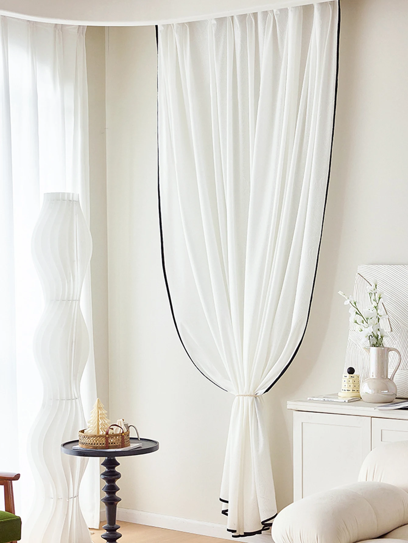1pc french light   luxury linen mesh black edge small fragrant wind screen window screen 2