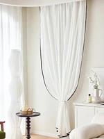 1pc french light   luxury linen mesh black edge small fragrant wind screen window screen 2