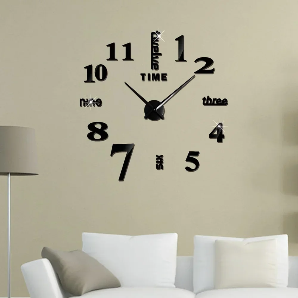 Large 3D Digital Wall Clock Acrylic European Creative Numerals Design Mirror Wall Sticker Clock DIY Self Adhesive Home Decor for wall clock,digital wall clock,wall clock sticker